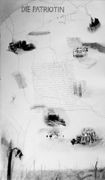 Jutta Hieret, Die Patriotin, Grafik/Collage, gross