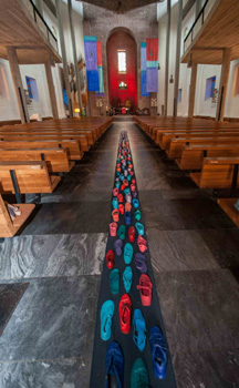 Stadtkirche - Schuh-Installation