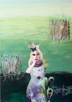 Jutta Hieret, Flora mit Spinne, 2017