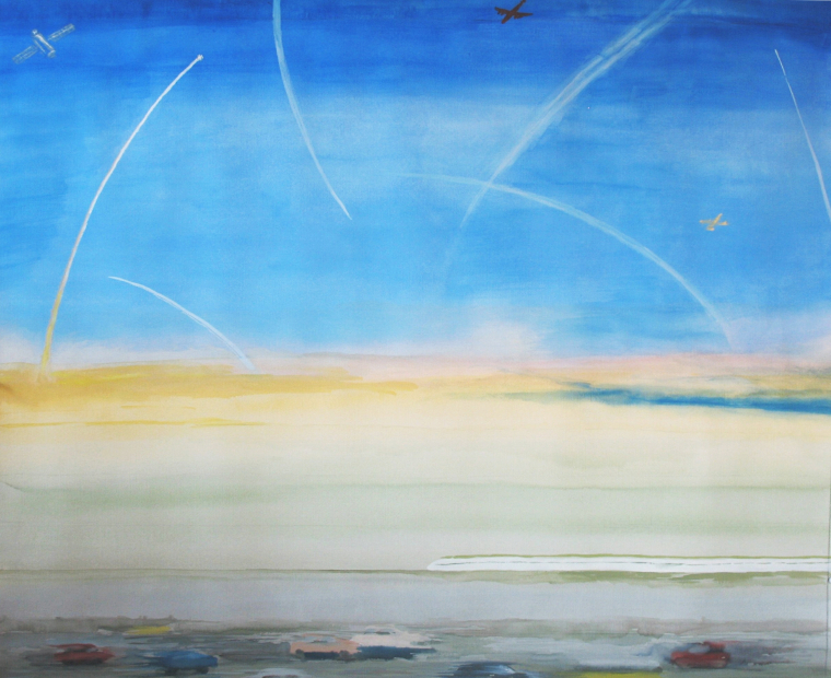 Jutta Hieret, Unterwegs mobil,  Aquarell 2008